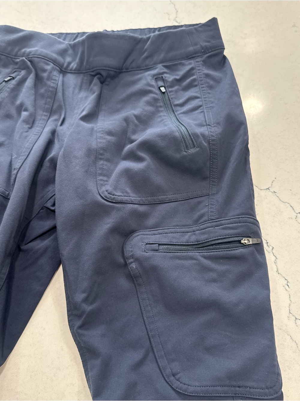 The North Face Blue Cargo Pants Women's Mediun Regular Fit Zip Pockets Logo - Picture 2 of 6